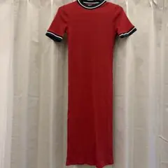 ZARA リブニット ロングワンピース 半袖 — image 1