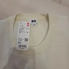 【新品未使用】ウォッシャブルミラノリブニットTシャツ 半袖 XXL オフホワイト — image 1