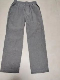 グレー ストレートパンツ ゴムウエスト — image 1
