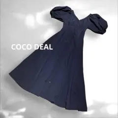COCO DEAL バックオープンパフスリーブワンピース 　ネイビー　サイズ2 — image 1