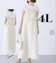 【4L】　LAVEANGE パイピングジャガードキャミワンピース — image 1