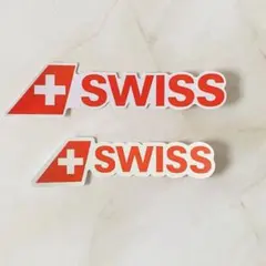 【大中セット】防水　ステッカー　シール　航空会社　飛行機　スイス　スイス航空 — image 1