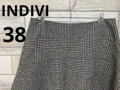 ●美品● INDIVI 千鳥柄ミニスカート　フレアスカート　冬　38 M — image 1