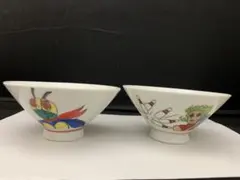 仮面ライダー　他　レトロ　茶碗　2客 — image 1