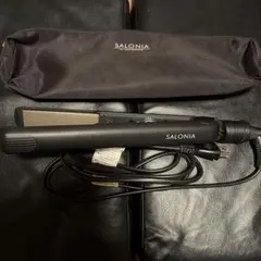 SALONIA ストレートヘアアイロン ブラック 専用ポーチ付き — image 1