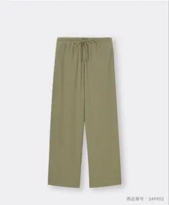 【美品】GU リブプルオンパンツ オリーブ S — image 1
