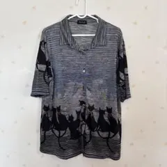 RUPUA 猫柄 半袖シャツ — image 1
