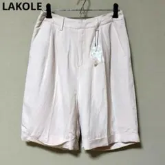 未使用　ラコレ　LAKOLE　レディース　リネンハーフパンツ　M　ピンク — image 1