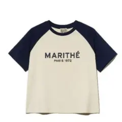 【マリテ】W REGULAR LOGO RAGLAN CROP TEE — image 1