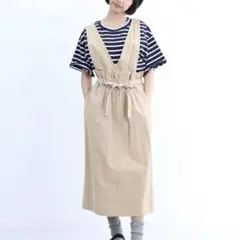 merlot フリルハイウエスト ジャンパースカートワンピース メルロー — image 1