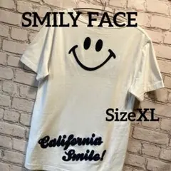 スマイル バックプリント 刺繍　レディース 半袖Tシャツ ホワイト SizeXL — image 1