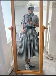 【CORNERS by KR】サイドギャザーシャツワンピ 体型カバー M XL — image 1