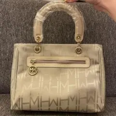 MH モノグラム ハンドバッグ ベージュ ハナエモリ 森英恵 — image 1