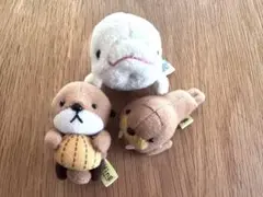 【美品】水族館　ラッコ　イルカ(ベルーガ)　セイウチ　ぬいぐるみ マスコット — image 1