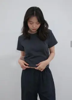 OHOTORO Tシャツ　チャコール　グレー　半袖 — image 1