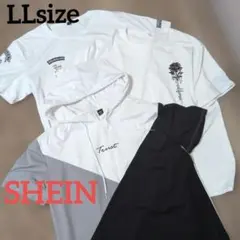 SHEIN シーイン フード付きTシャツ 半袖 トップス メンズ XL LL — image 1