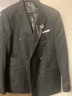 DAROスーツセットアップ　王冠ブローチ付　ブラック — image 1
