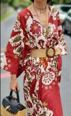 ZARA リネン総柄ワンピース リゾート — image 1