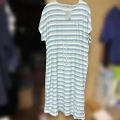 新品・未使用！Nature Clothing ボーダー 半袖 ワンピース — image 1