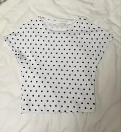 ZARA ドット柄 半袖Tシャツ ホワイト Sサイズ — image 1
