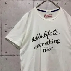 GU Coca-Cola 限定コラボ 半袖Tシャツ ロゴプリント ホワイト L — image 1