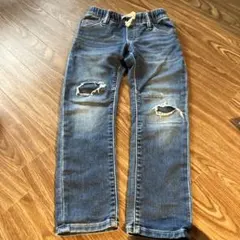 GAP Stretch Slim デニムパンツ 6-7歳 ダメージ加工 — image 1