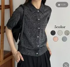 callautia❤︎ラメニット半袖ポロシャツ⭐︎超美品！ — image 1
