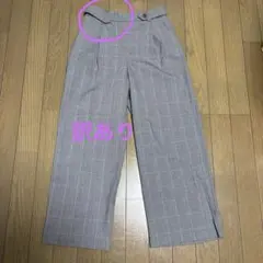 【訳あり】グレー×ピンク チェックパンツ 春夏用 — image 1