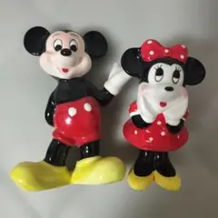 ビンテージ◾️ミッキーマウス＆ミニーマウス 陶器人形 セラミックフィギュア — image 1