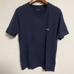 HUGO BOSS Tシャツ ネイビー ロゴ刺繍 クルーネック L — image 1