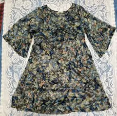 WEAVER 花柄 七分袖 ブラウス チュニック　Mサイズ — image 1