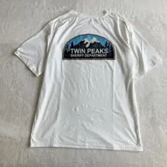 バックプリント Tシャツ ホワイト ロゴT Lサイズ ビッグシルエット ゆるだぼ — image 1