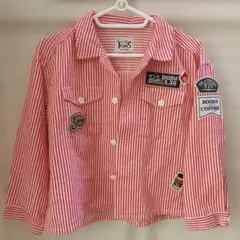 R and S CLOTHING 長袖 ストライプ ワッペン シャツ — image 1