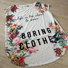 Bershka 花柄プリント Tシャツ ホワイト M — image 1