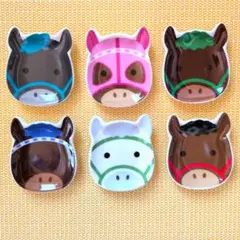 競走馬 ミニプレート 6枚セット 豆皿【コンプリート】 — image 1