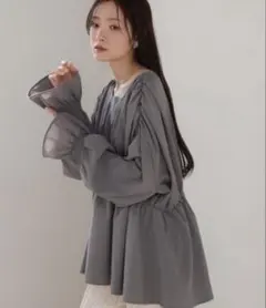 Bobキャンディースリーブギャザーブラウス — image 1