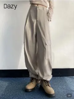 【Dazy】ベージュ　カーゴパンツ　カジュアル　Lサイズ — image 1