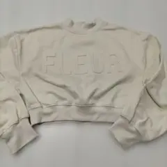 Clearエンボスロゴ クロップドスウェット アイボリー — image 1