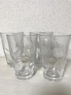 ガラスコップ 4個セット ドット柄　 日本製　容量350m I — image 1