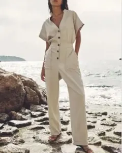 ZARA❤︎リネン入り生地オールインワン⭐︎美品！ — image 1