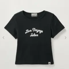 【新品タグ付き】SATUR Bon Voyage ロゴTシャツ ブラックSサイズ — image 1