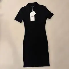新品タグ付き☆ ZARA ブラックポロワンピース — image 1
