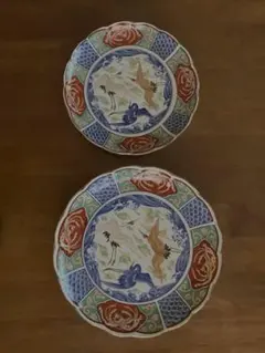 有田焼　鶴の皿　大中２枚　おまけ付き — image 1