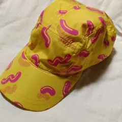 個人デザイナー 非売品 ポップアート キャップ イエロー ピンク フリーサイズ — image 1
