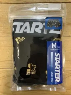 STARTER ボクサーパンツ Mサイズ ブラック ゴールドロゴ柄間隔幅大 — image 1
