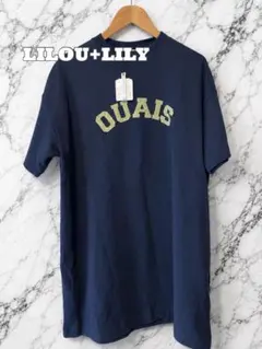 タグ付き新品日本製LILOU+LILY ロゴロングTシャツ ネイビー — image 1