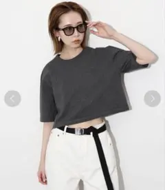 SLOBE IENA サイロスパンコンパクトTEE グレー FREE 美品 — image 1
