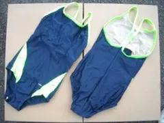 カンコー製 体育授業用水着 未使用品 Mサイズ ワンポイントカラーは蛍光グリーン — image 1