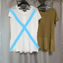 COMME CA ISM　トップス半袖ニット ペプラム 2枚セット — image 1