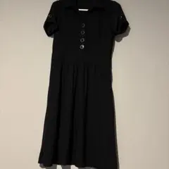 【NATURAL BEAUTY BASIC】半袖 襟付き ワンピース ブラック — image 1